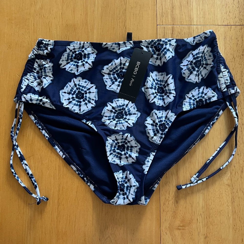 BCBG PARIS High Waisted Adjustable Side Bikini Bottom - NWT